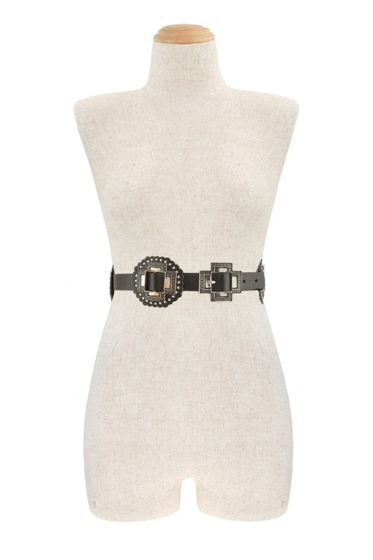 Western Faux Leather Boho Wide Belt