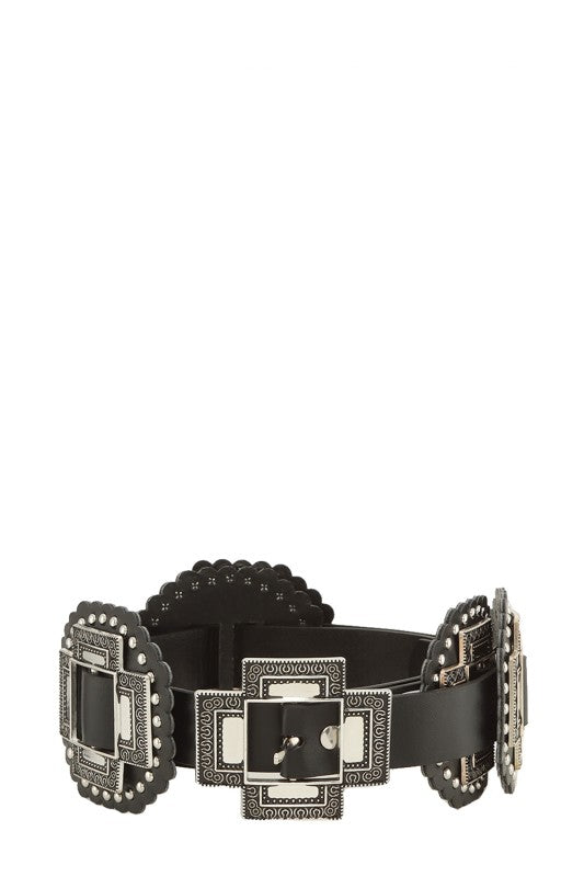 Western Faux Leather Boho Wide Belt