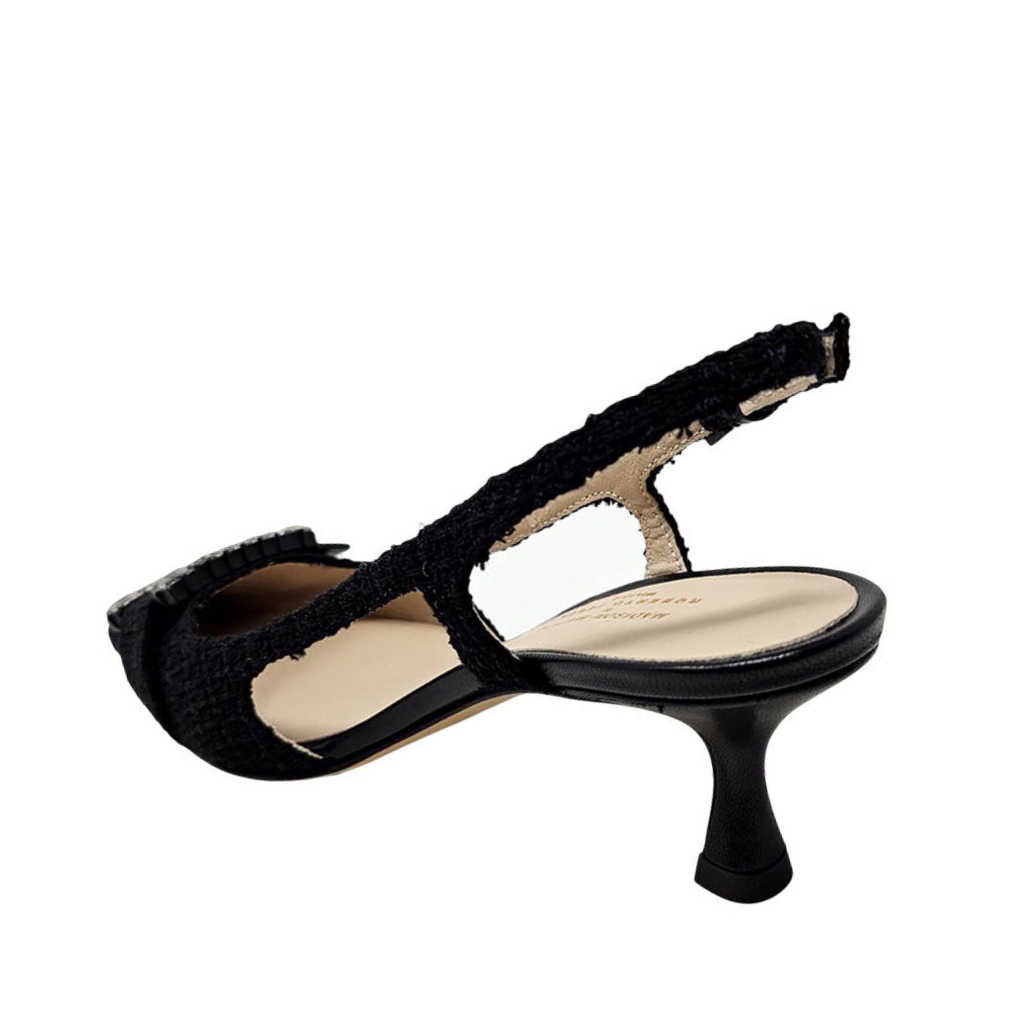 Atena Black Heel Slingback