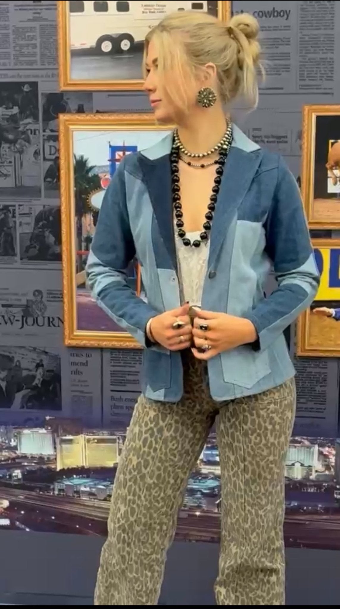 The Outlaw Multi-Denim Patchwork Western Blazer
