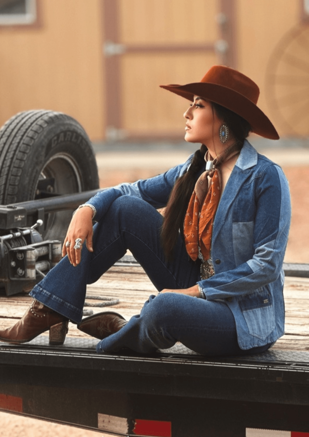 The Outlaw Multi-Denim Patchwork Western Blazer