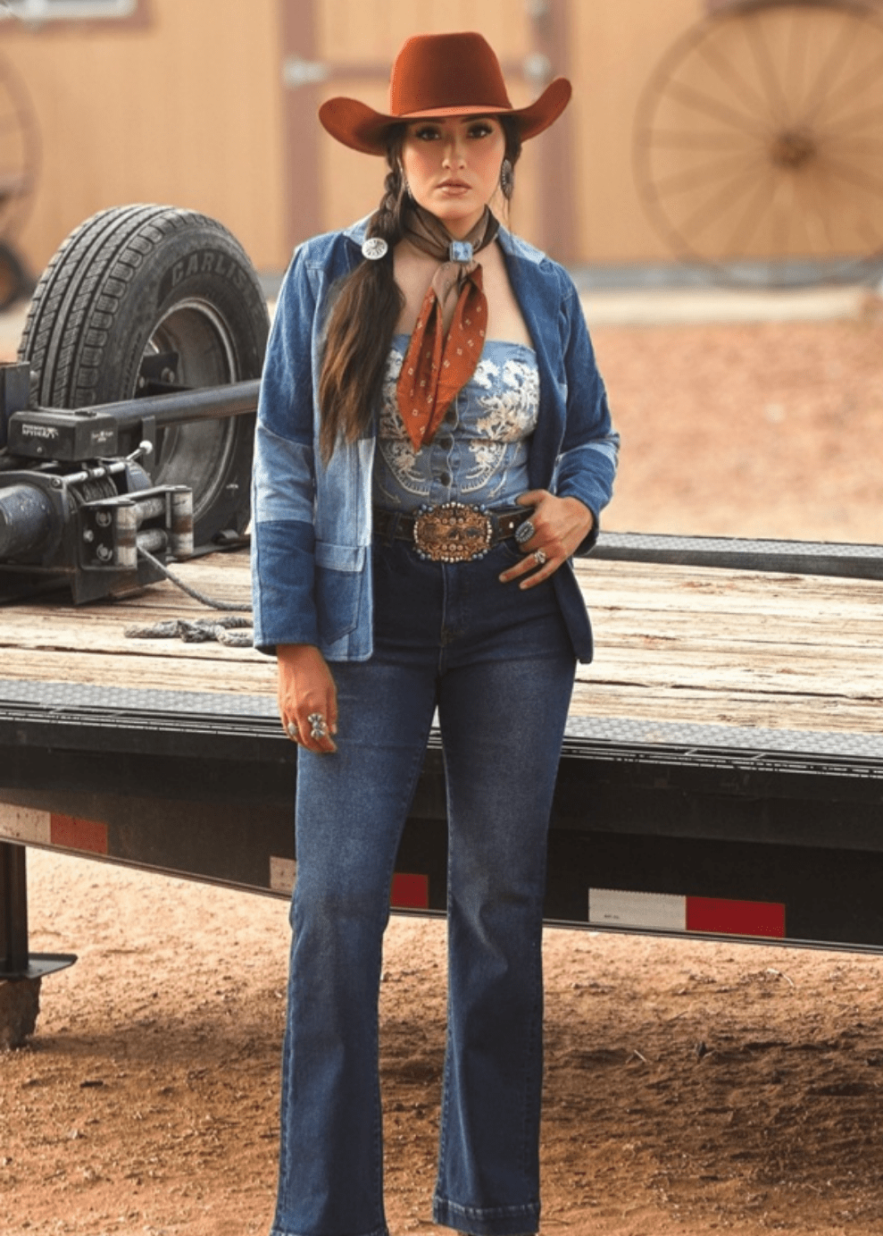 The Outlaw Multi-Denim Patchwork Western Blazer