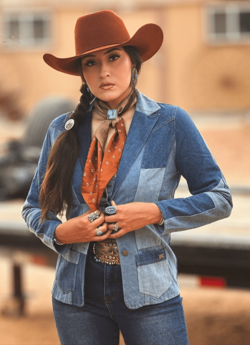The Outlaw Multi-Denim Patchwork Western Blazer