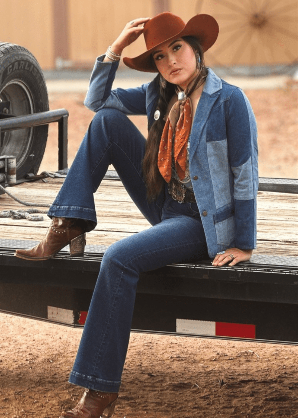 The Outlaw Multi-Denim Patchwork Western Blazer